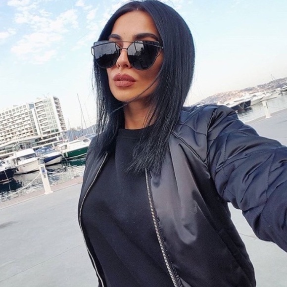 Blackout Cat Eye Statement Aviator Sunglasses - Picture 3 of 5